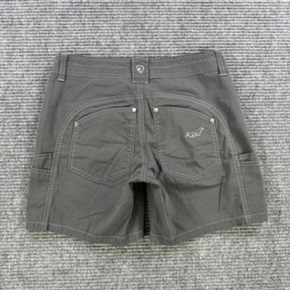 Kuhl Womens 2 Charcoal Gray Hiking Shorts Cargo Utility Outdoor Trekking Casual